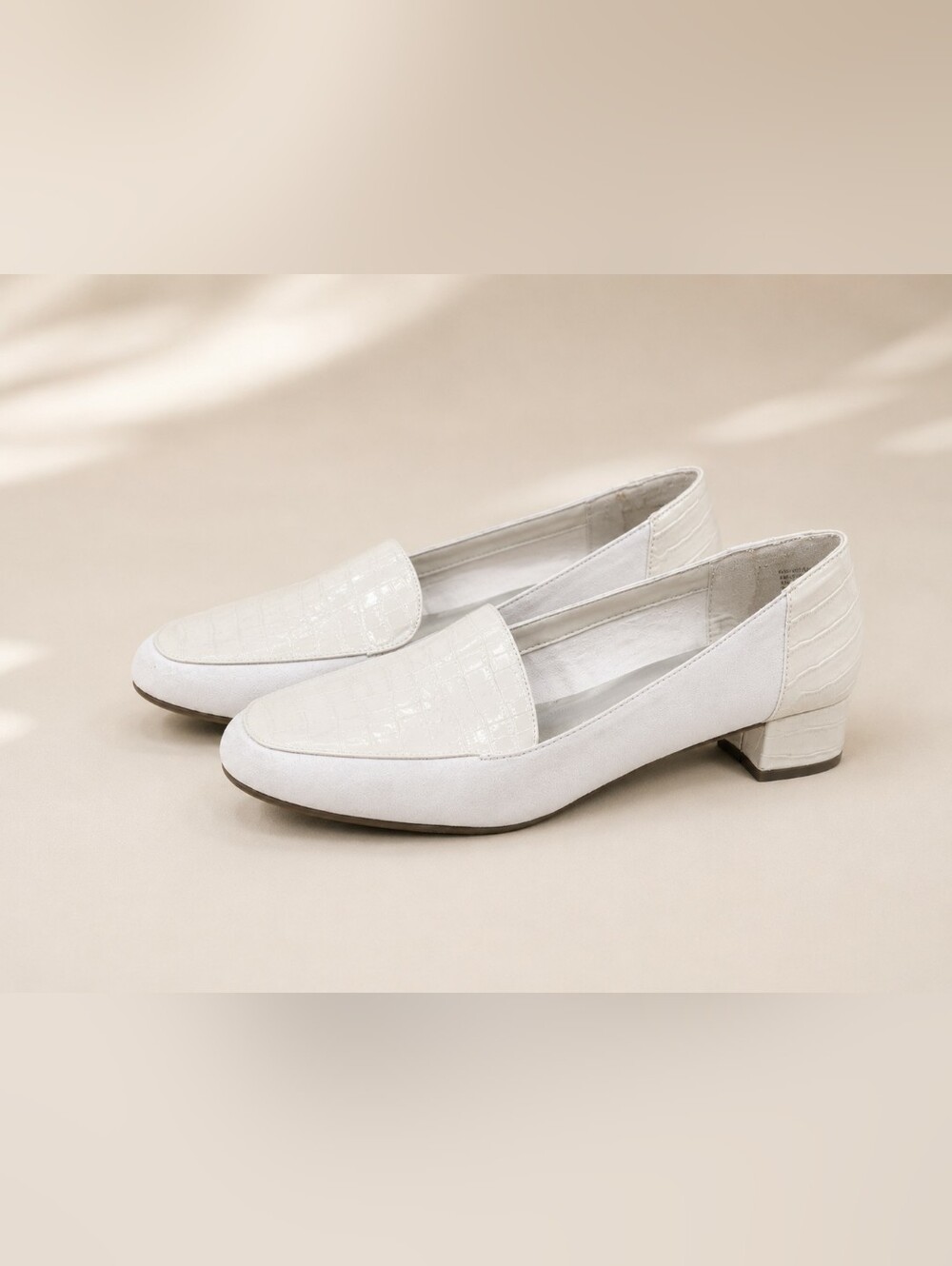 Karen Scott Gray Croc-Texture Low Heel Loafers
